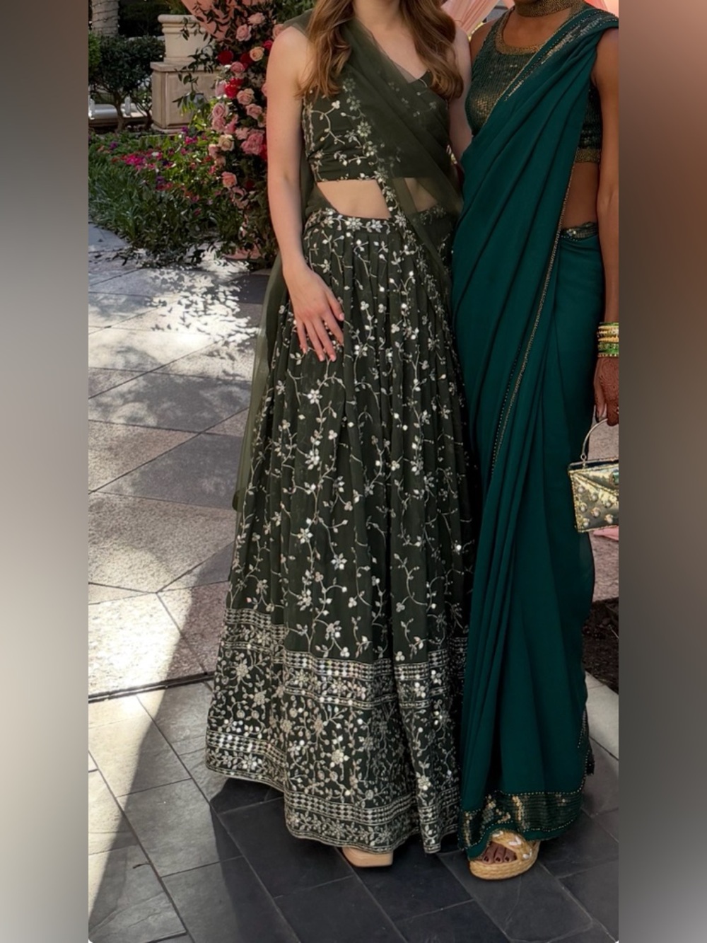 Embroidered Dark Green Women’s Lehenga Set - Picture 7 of 7